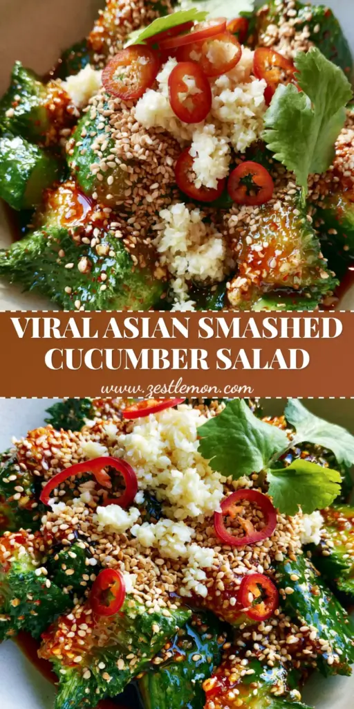 Cucumber Salad Recipes: The Viral Asian Smashed Side Dish You Need 4 A minimalist white bowl filled with spicy Asian smashed cucumber salad, topped with sesame seeds and red chilies. (cucumber salad recipes)