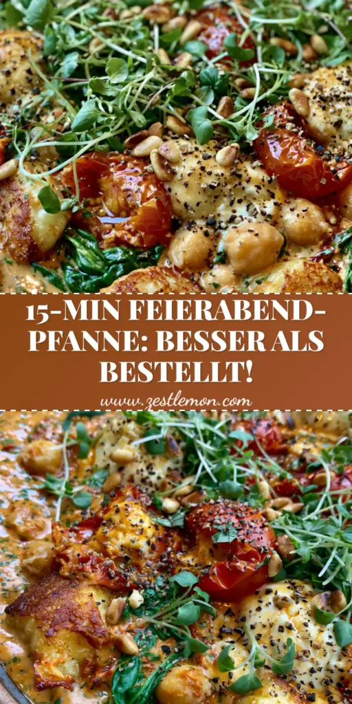 Vegetarische Rezepte: Creamy Pan-Seared Gnocchi with Sun-Dried Tomato Sauce 4 Close-up of golden pan-seared gnocchi in a creamy sun-dried tomato sauce with goat cheese and pine nuts. (vegetarische rezepte)