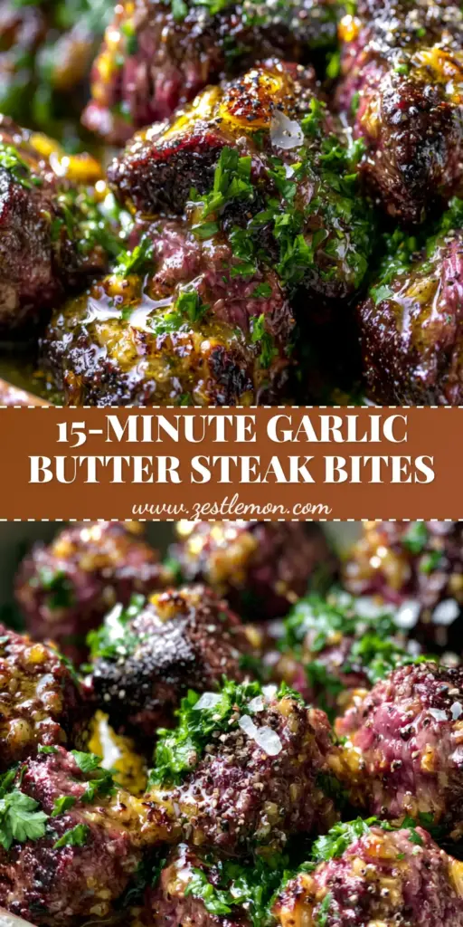 Steak Dinner Ideas: The Ultimate Glistening Garlic Butter Steak Bites 3 A rustic bowl filled with glistening garlic butter steak bites featuring toasted garlic and fresh parsley. (steak dinner ideas)