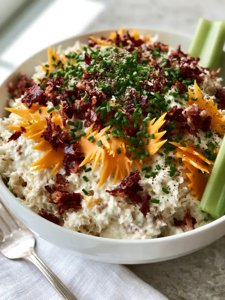 Sassy Scotty Chicken Salad: The Ultimate Creamy Bacon and Cheddar Recipe 2 A close-up of fine-shredded Sassy Scotty chicken salad showing the thick ranch dressing and jagged cheddar shards.