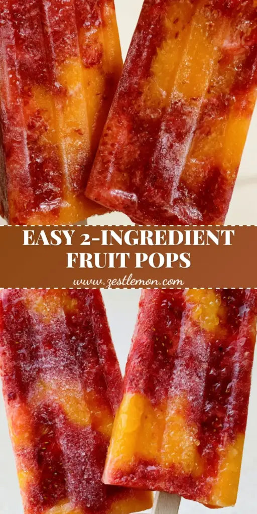 Strawberry Mango Popsicles: The Ultimate Gourmet Marbled Fruit Bar 4 A hand holding two gourmet Strawberry Mango Popsicles with a vibrant marbled swirl pattern and frost crystals against a soft daylight background.