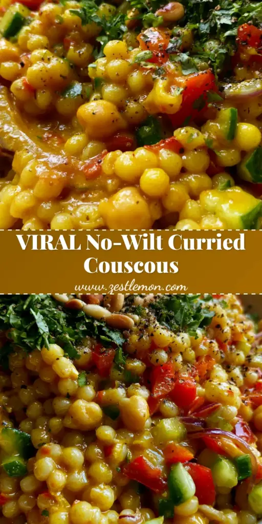 Curried Couscous Salad with Golden Moroccan Dressing 4 A vibrant curried couscous salad in a white bowl with golden dressing and fresh cilantro. (curried couscous salad)