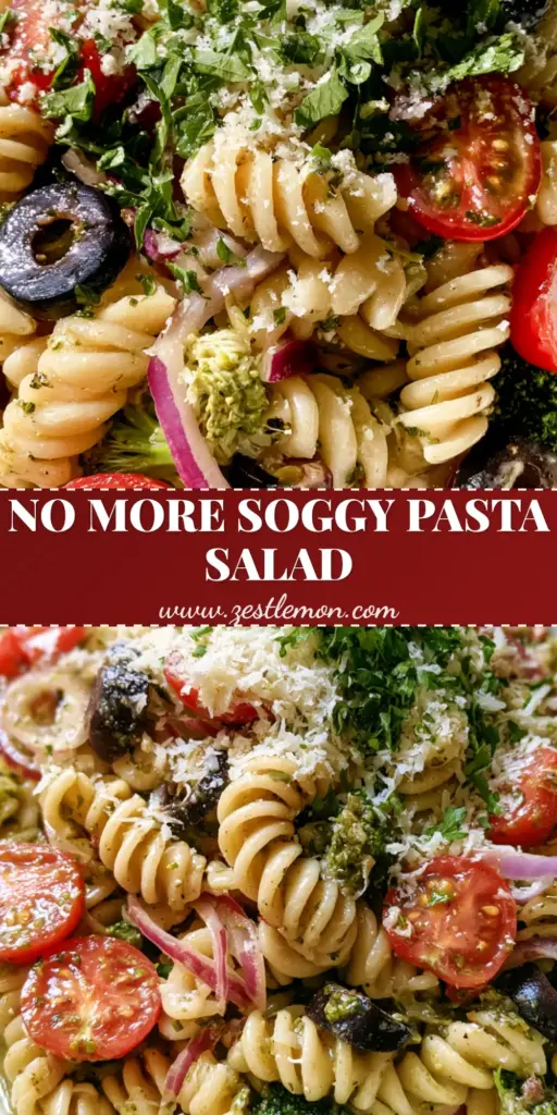Olive Garden Pasta Salad: The Ultimate Zesty Rotini Copycat Recipe 4 A high-angle close-up of a large white bowl filled with glistening olive garden pasta salad, topped with fluffy parmesan and fresh parsley.