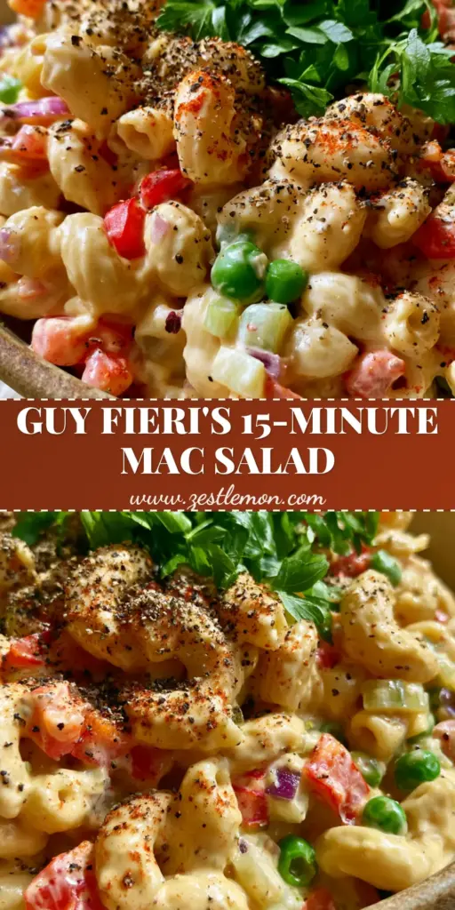 Macaroni salad digital recipe: The Elite Creamy Deli-Style Classic 1 A matte white ceramic bowl filled with macaroni salad, topped with chunky eggs and vivid green parsley.